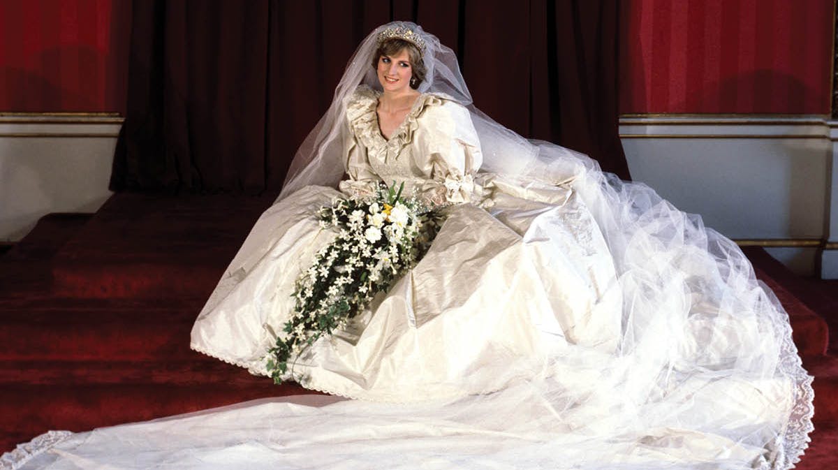 Prinsesse Diana efter brylluppet den 29. juli 1981.