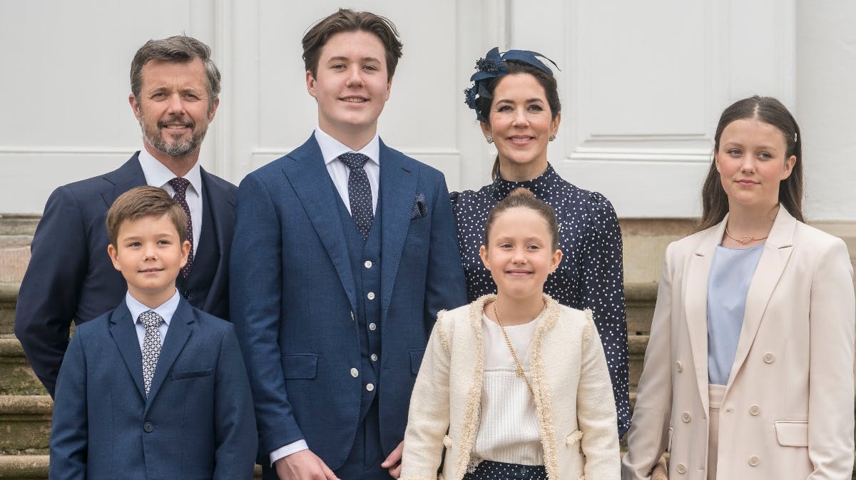 Kronprinsfamilien til prins Christians konfirmation