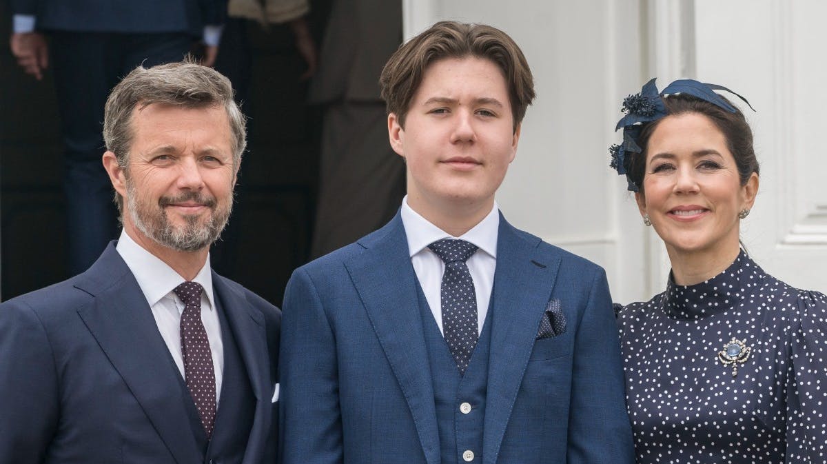 Kronprins Frederik, prins Christian og kronprinsesse Mary. 