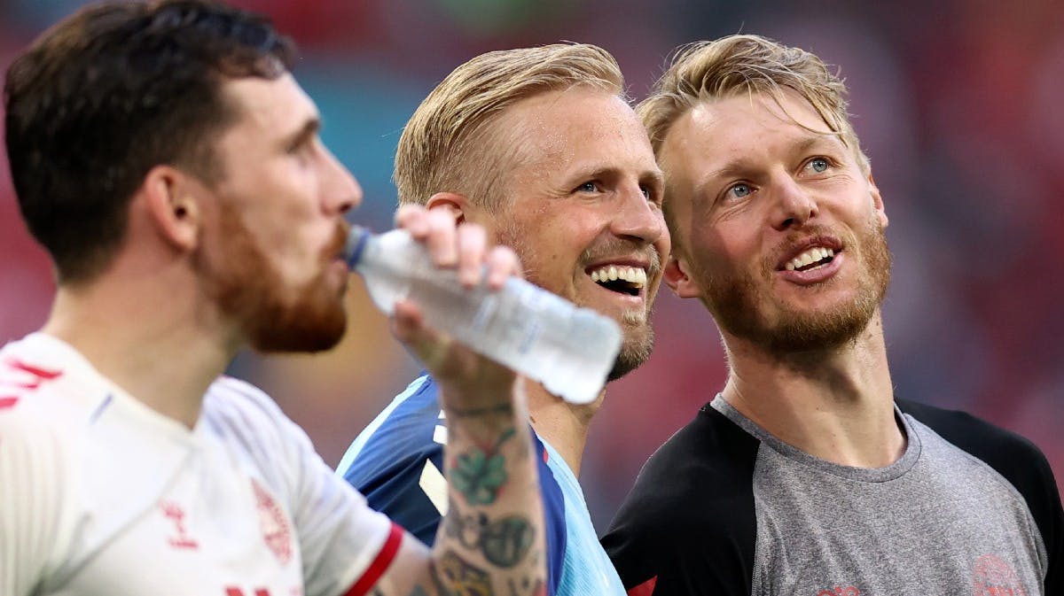 Pierre-Emile Højbjerg, Kasper Schmeichel og Simon Kjær