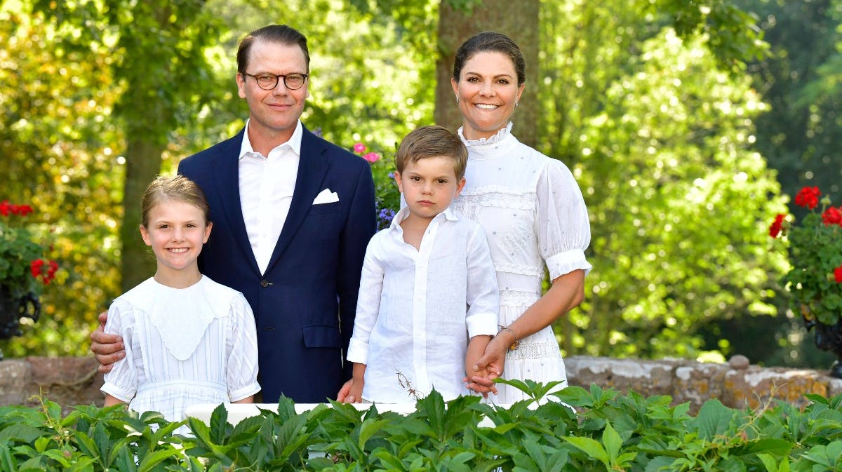 Kronprinsessefamilien på Victorias store dag onsdag.