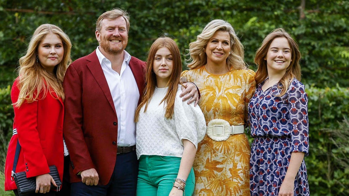 Prinsesse Amalia, kong Willem-Alexander, prinsesse Alexia, dronning Maxima og prinsesse Ariane. 