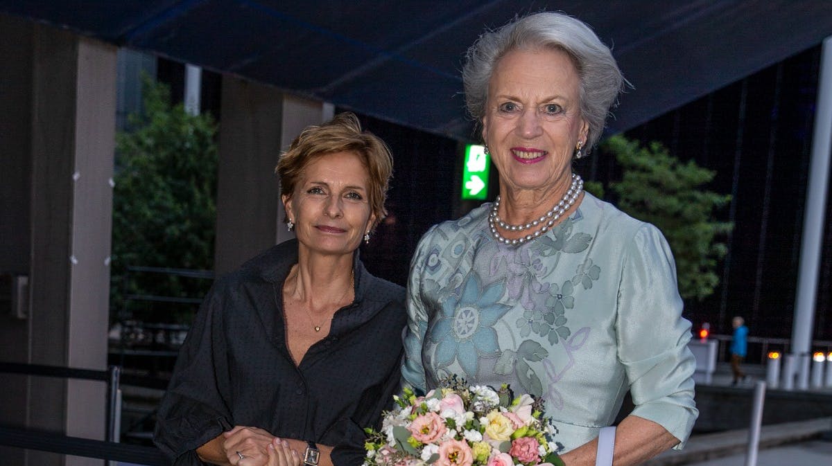 Camilla Arndt og prinsesse Benedikte lørdag aften. 