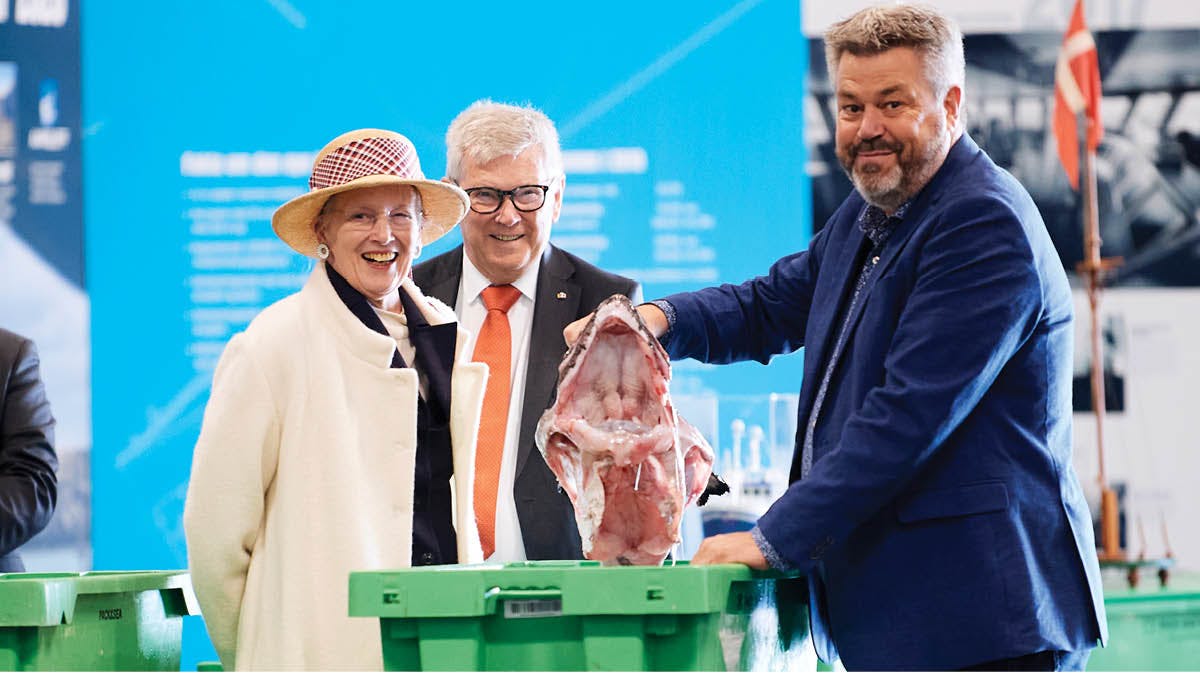 Dronning Margrethe på fiskeauktion