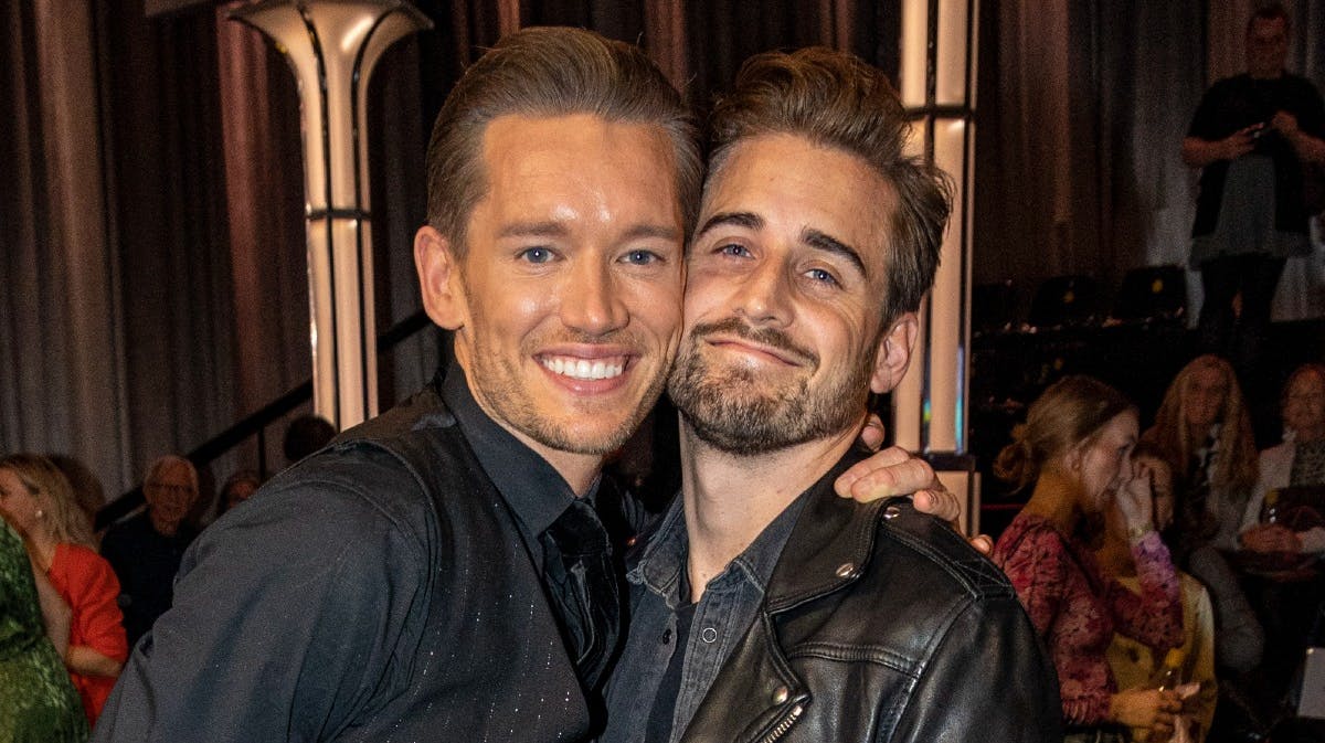 Morten Kjeldgaard og kæresten Frederik Haun.