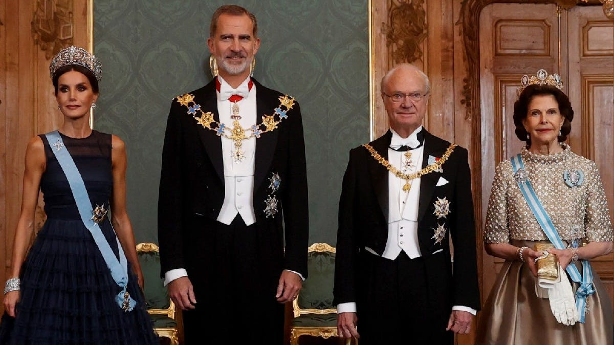 Dronning Letizia og kong Felipe samt kong Carl Gustaf og dronning Silvia