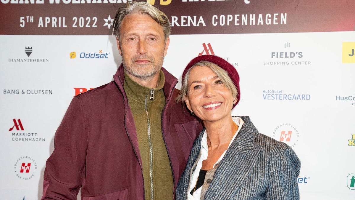 Mads Mikkelsen og hustruen Hanne Jacobsen