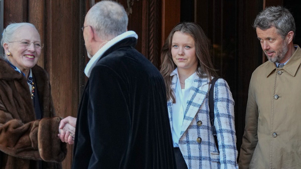 Dronning Margrethe, prinsesse Isabella og kronprins Frederik