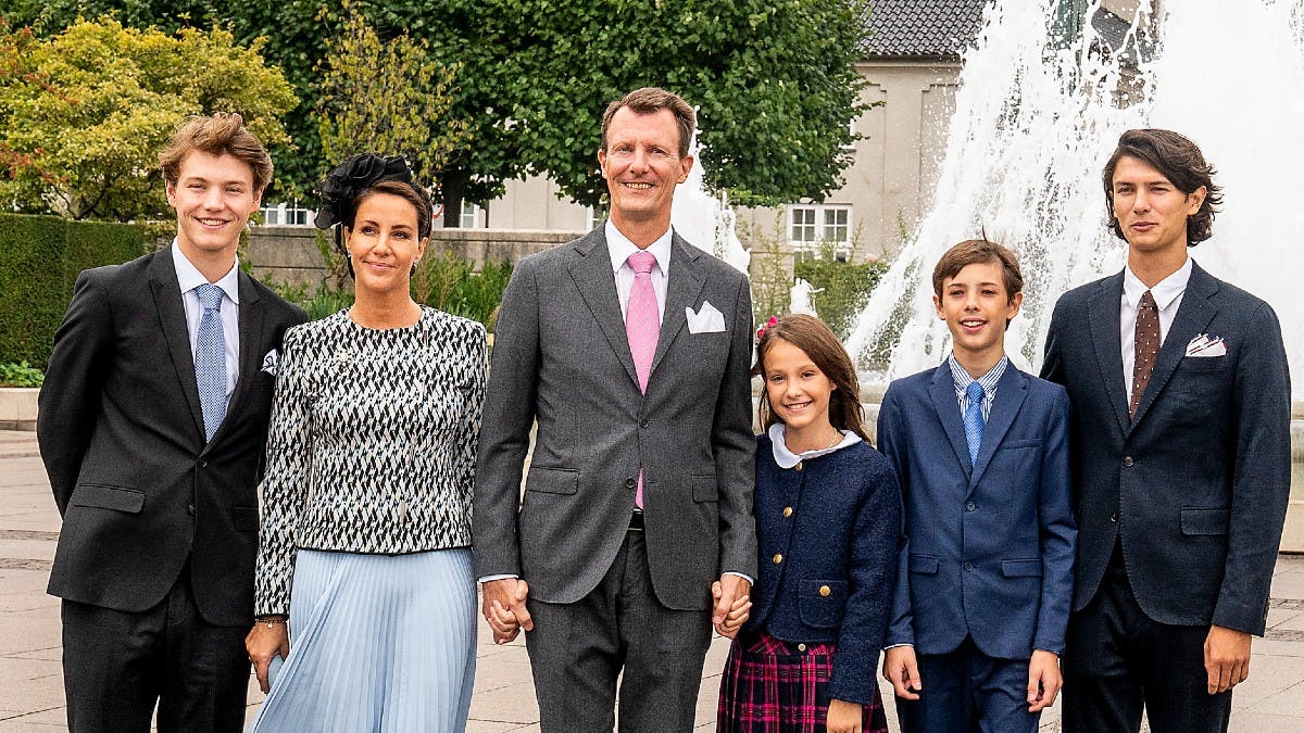 Prins Joachim og prinsesse Marie med deres børn.