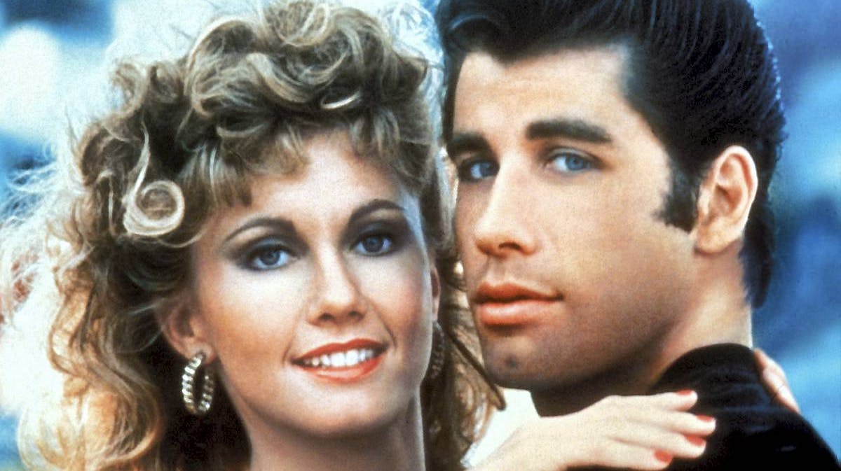 Olivia Newton-John og John Travolta i &quot;Grease&quot;.