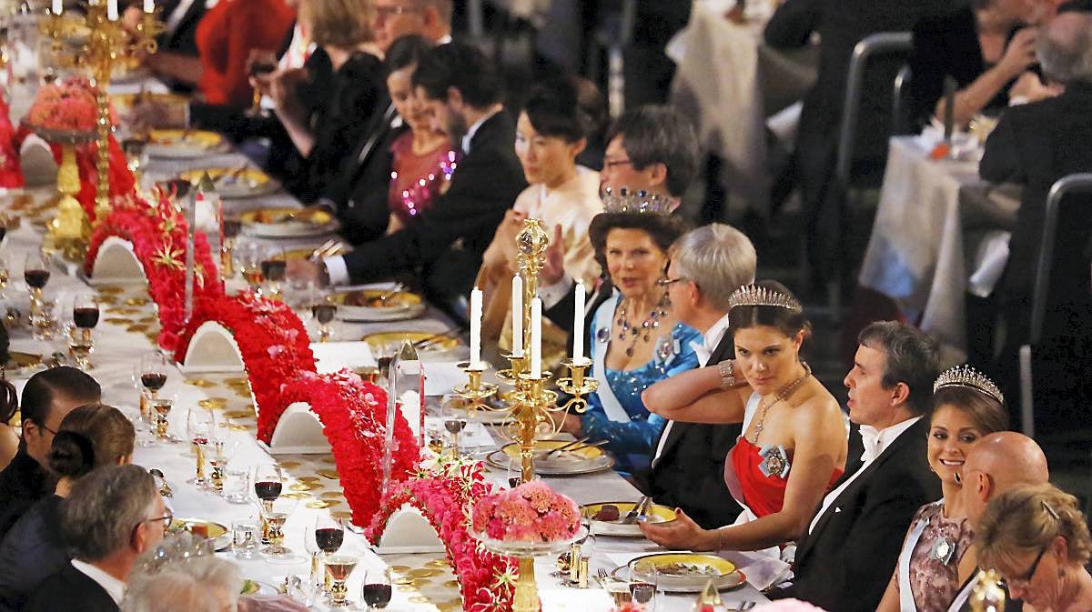 Kronprinsesse Victoria ved Nobelbanketten 2014.