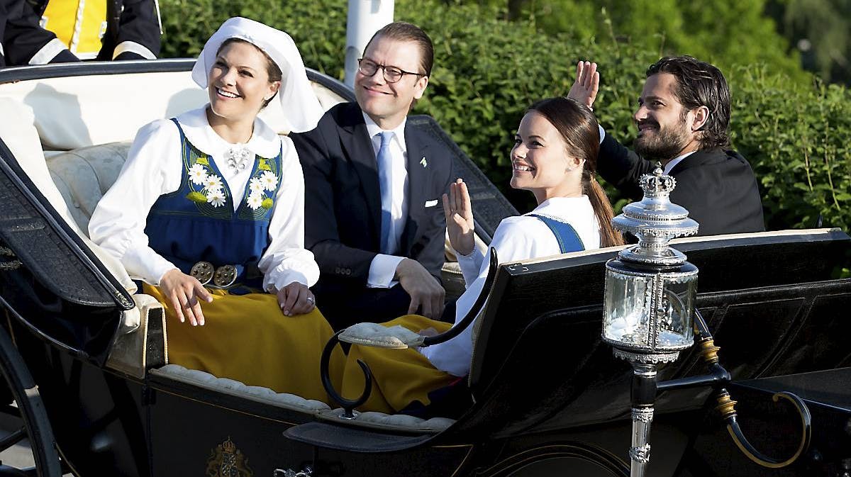 Prins Daniel, kronprinsesse Victoria, prins Carl Philip og prinsesse Sofia