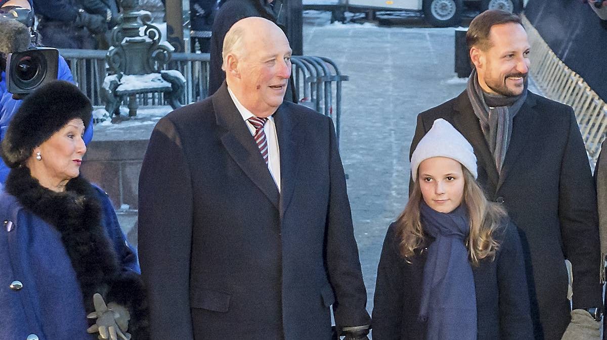 Dronning Sonja, kong Harald, kronprins Haakon, prinsesse Ingrid Alexandra