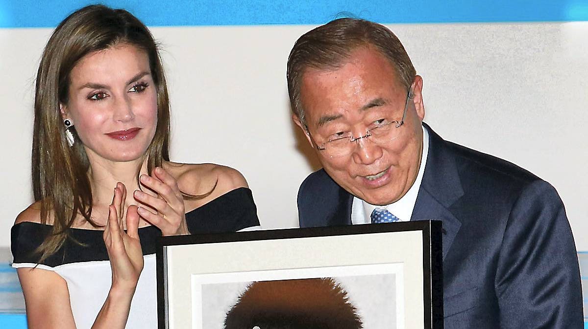 Dronning Letizia og Ban Ki-moon