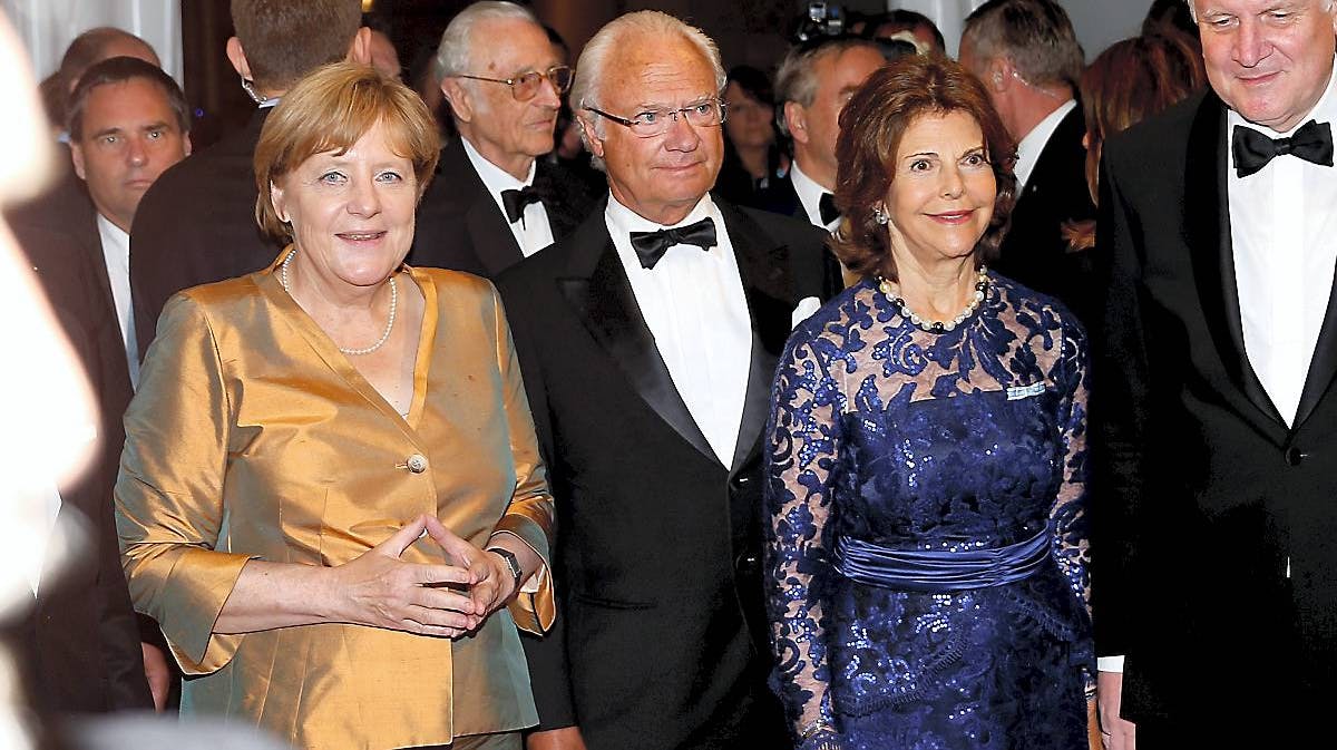 Angela Merkel, dronning Silvia, kong Carl Gustaf