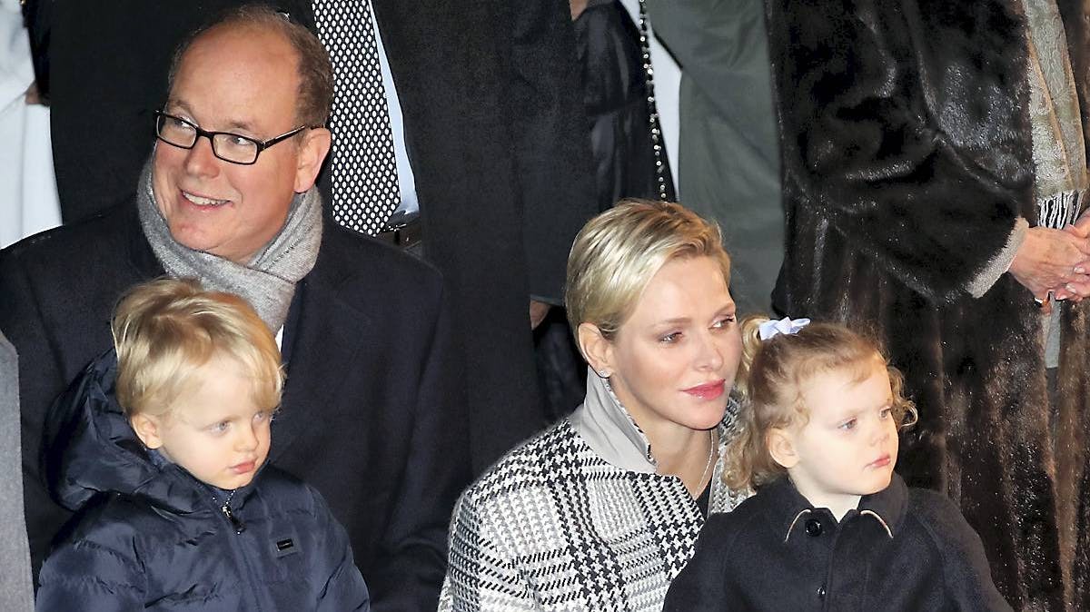 Fyrst Albert, fyrstinde Charlene, prinsesse Gabriella og kronprins Jacques