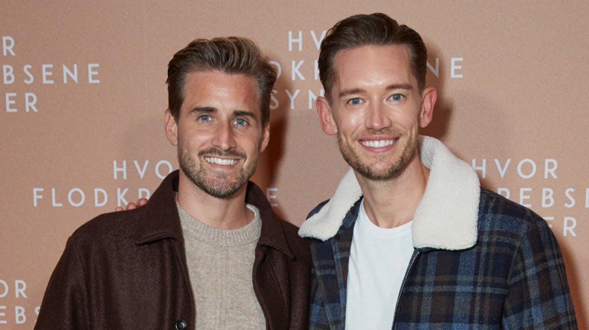 Frederik Haun og Morten Kjeldgaard til gallapremieren på "Hvor flodkrebsene synger". 