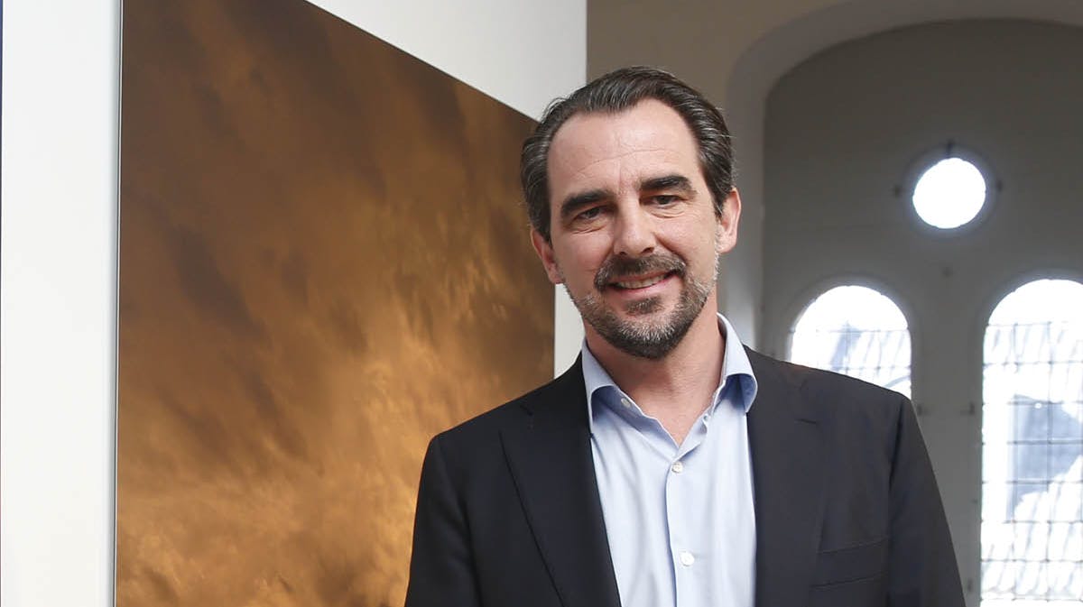 Prins Nikolaos udstiller sine fotografier i Rundetaarn i København, 2019.