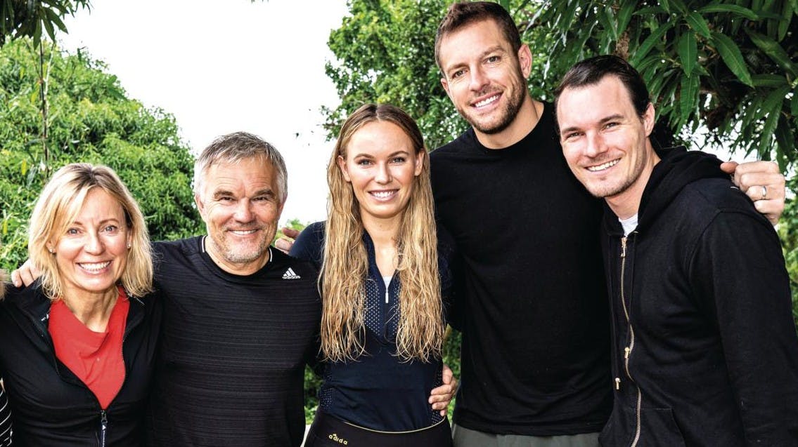 Anna, Piotr, Caroline, David Lee og Patrik Wozniacki. 