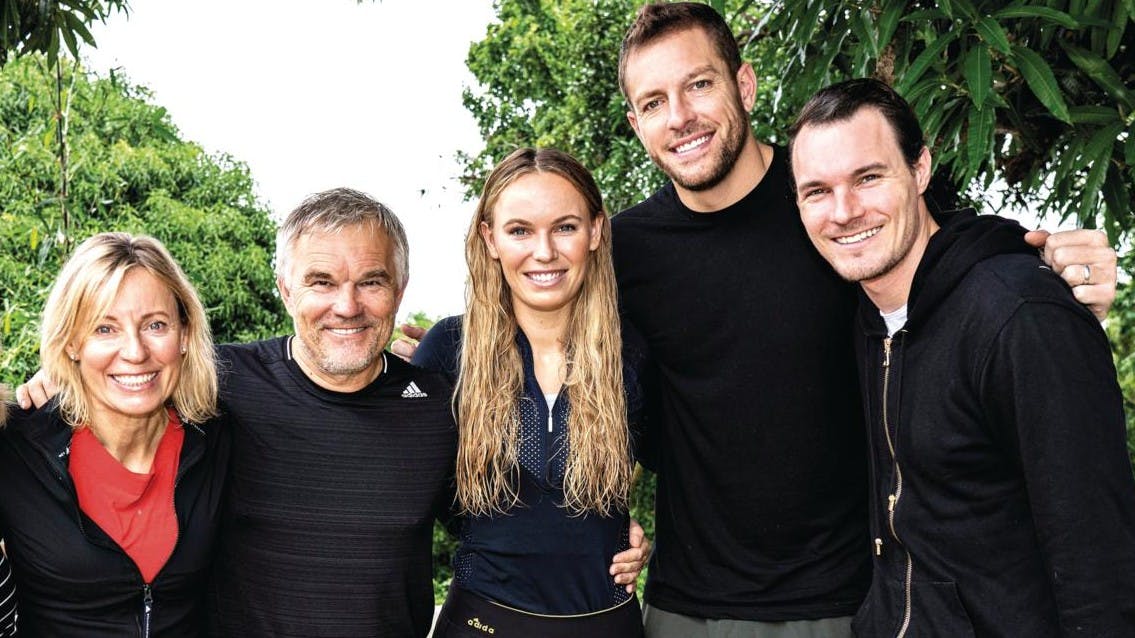 Anna, Piotr, Caroline, David Lee og Patrik Wozniacki.