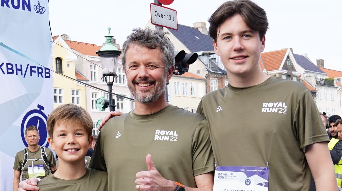 Prins Vincent, kronprins Frederik og prins Christian før start. 