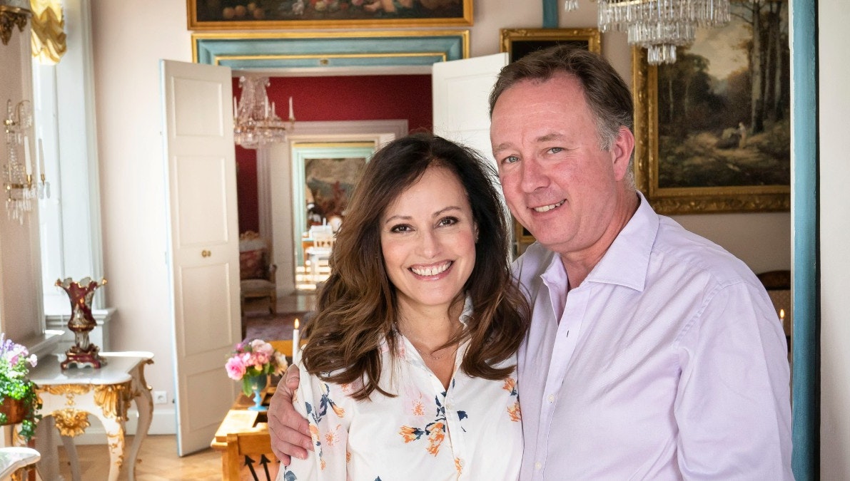 Prinsesse Carina og prins Gustav fotograferet hjemme på Berleburg Slot. 