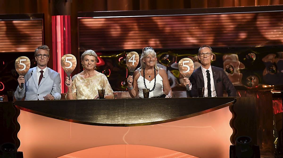 Nikolaj Hübbe, Anne Laxholm, Britt Bendixen og Jens Werner i "Vild med dans" 2016.