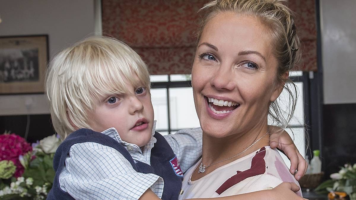 Caroline Fleming og sønnen Nicholas.