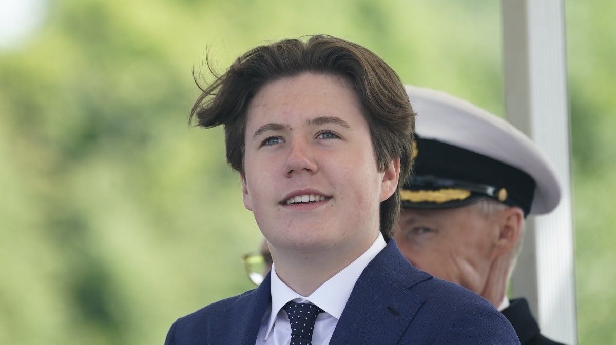 Prins Christian ved genforeningsfejringen søndag. 
