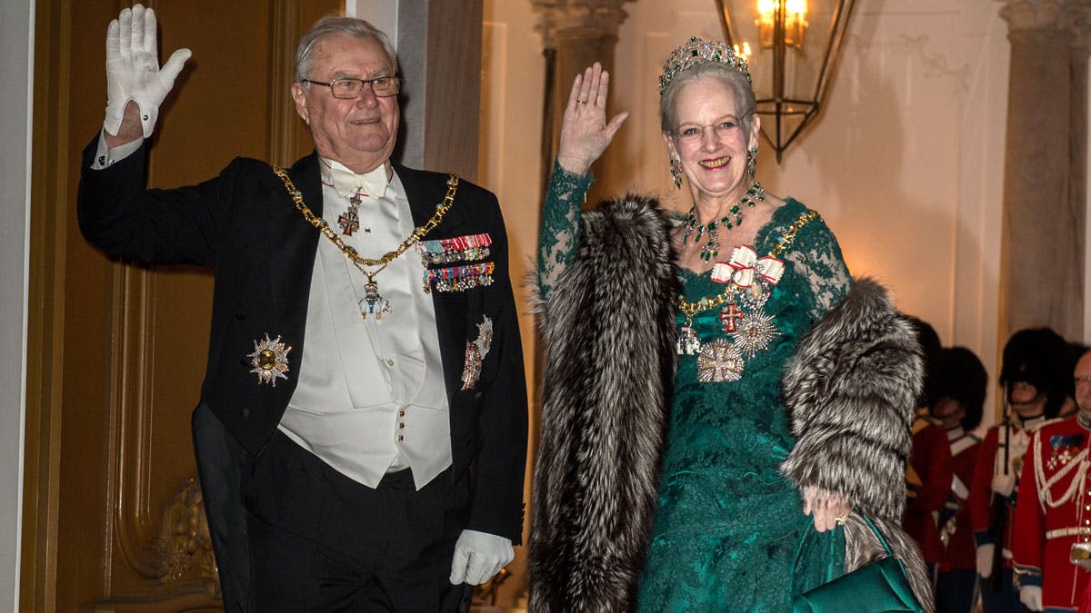 Prinsgemalen og dronning Margrethe ved nytårskuren 1. januar 2015.