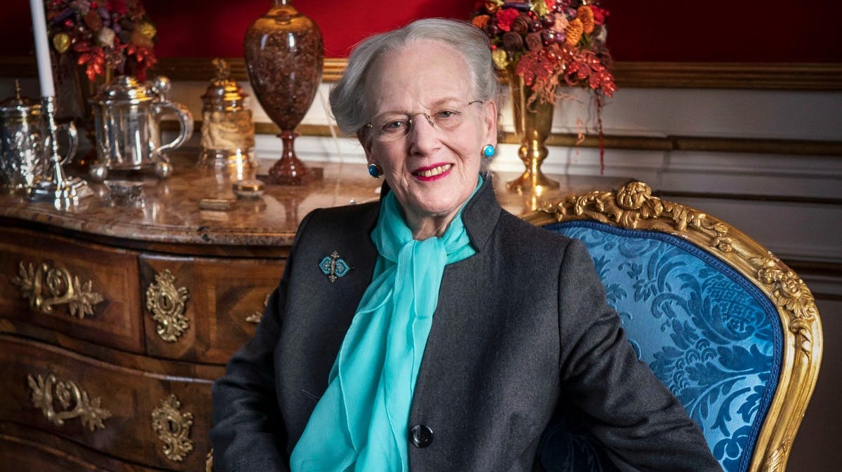 Dronning Margrethe under interviewet med BILLED-BLADET i anledning af hendes 50-års regeringsjubilæum.