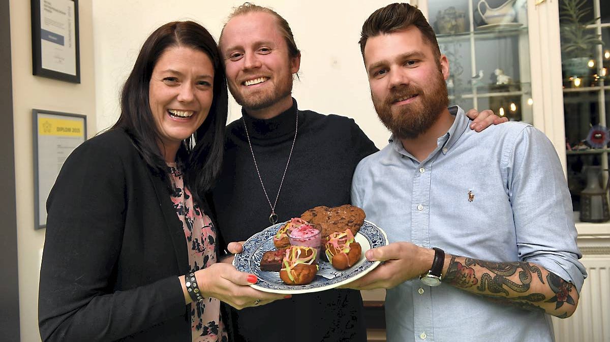 Louise, Sune og Jesper fra "Den store bagedyst" 2016.