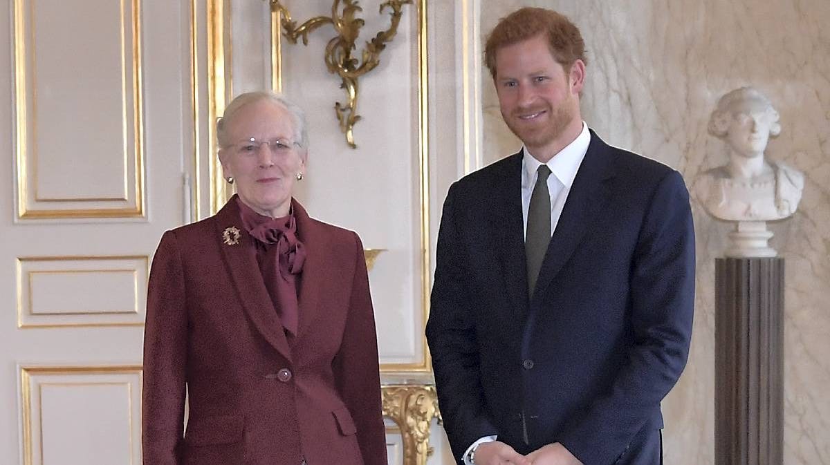 Dronning Margrethe og prins Harry, Amalienborg, 2017.