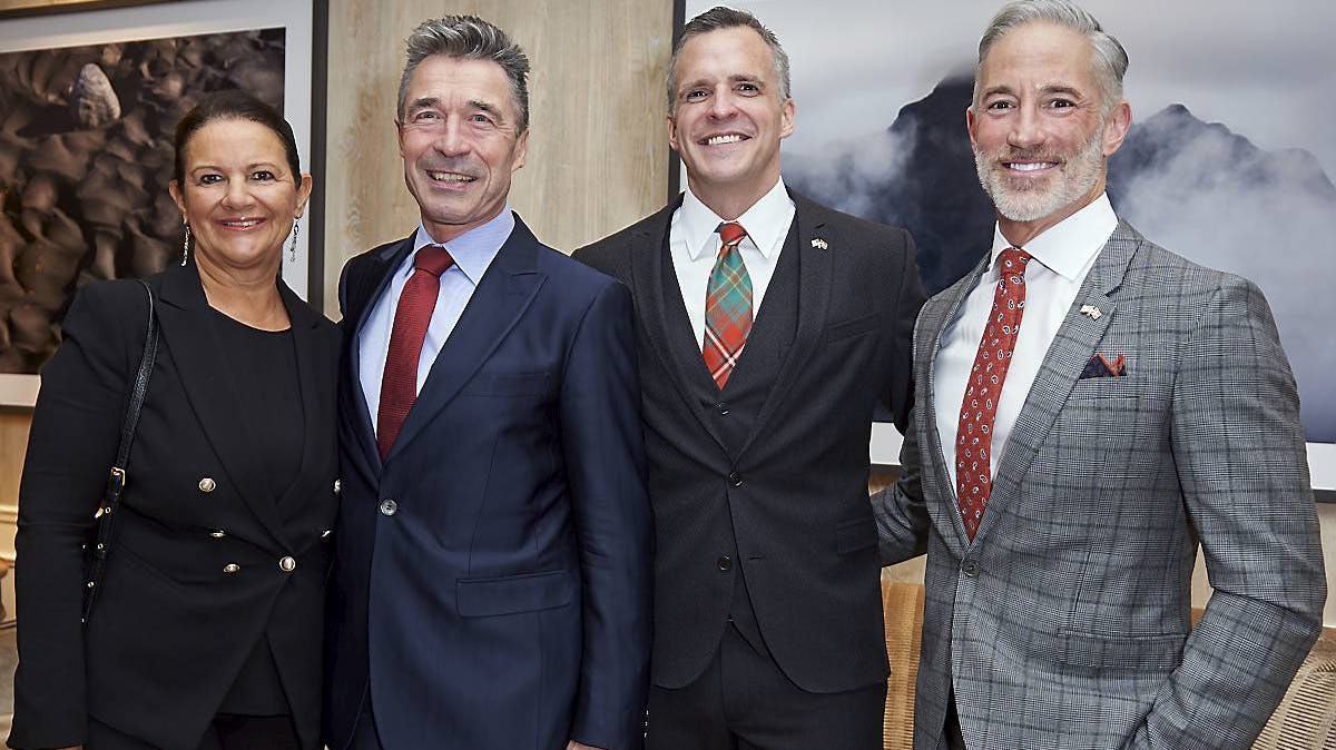 Anders Fogh-Rasmussen, Anne-Mette Rasmussen, Stephen DeVincent og Rufus Gifford