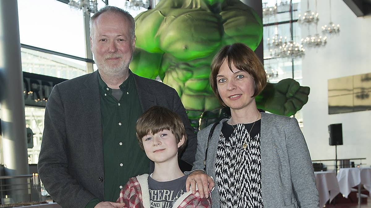 Jakob Stegelmann med hustruen Ursula og sønnen Benjamin.