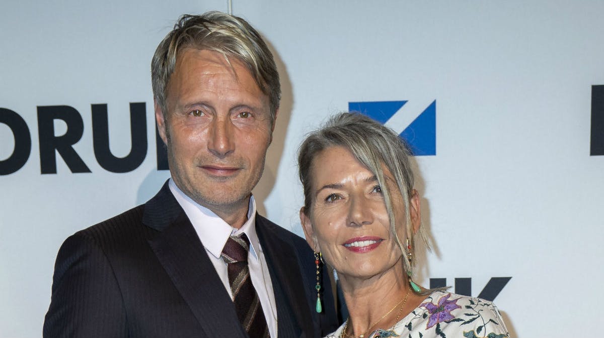 Mads Mikkelsen og hustruen Hanne. 