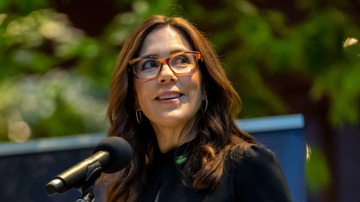 Kronprinsesse Mary under sin tale ved lanceringsreceptionen i New York torsdag. 