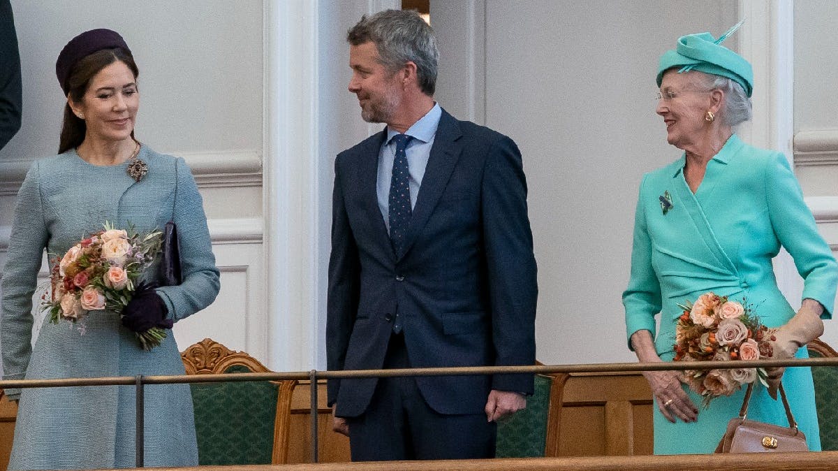 Kronprinsesse Mary, kronprins Frederik og dronning Margrethe