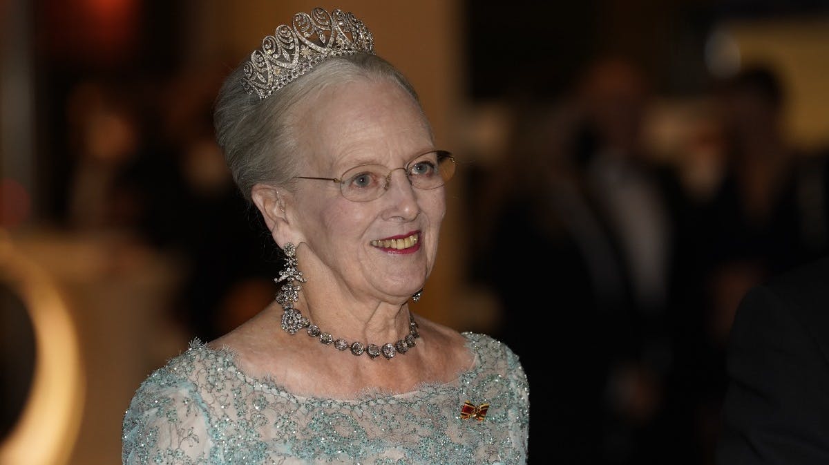 Dronning Margrethe ved gallamiddagen under det tyske statsbesøg. 