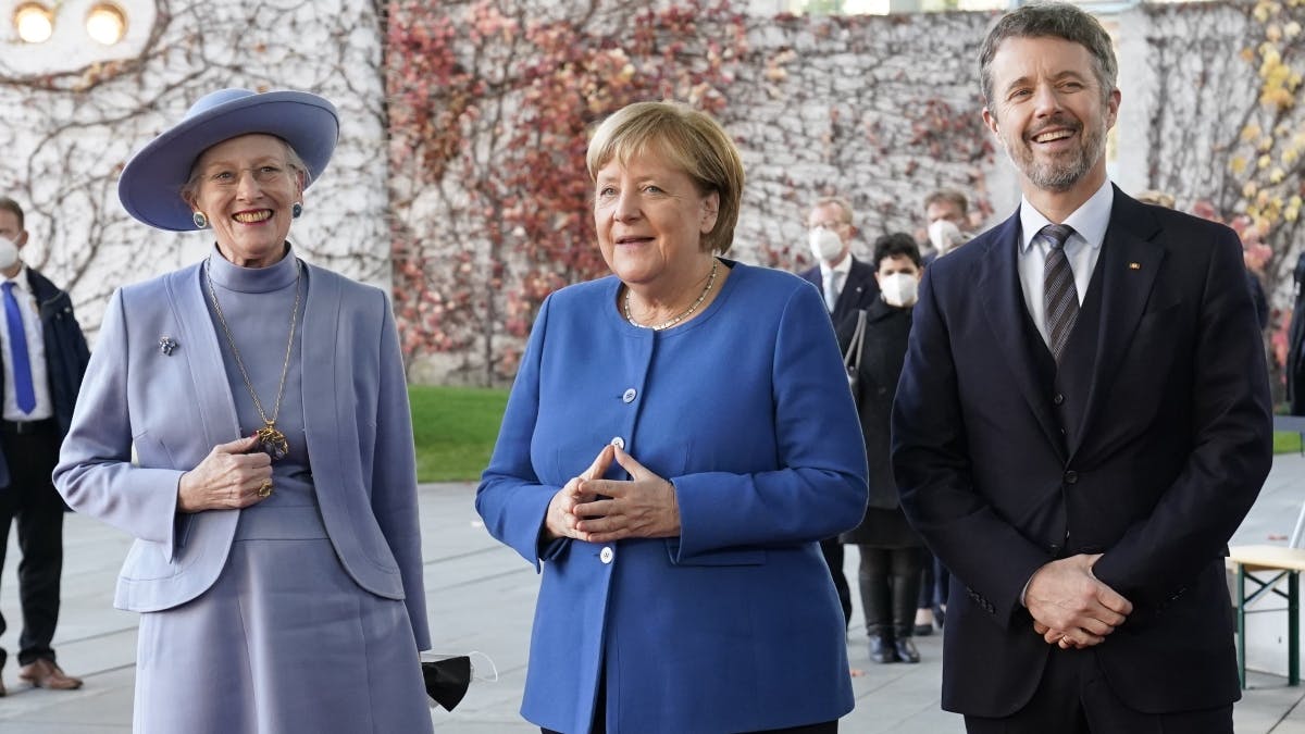Dronning Margrethe, Angela Merkel og kronprins Frederik
