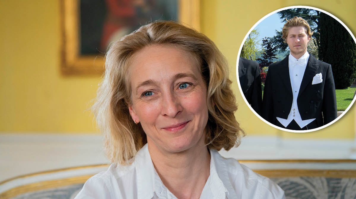 Foto-montage: Prinsesse Alexandra og sønnen, greve Richard. 