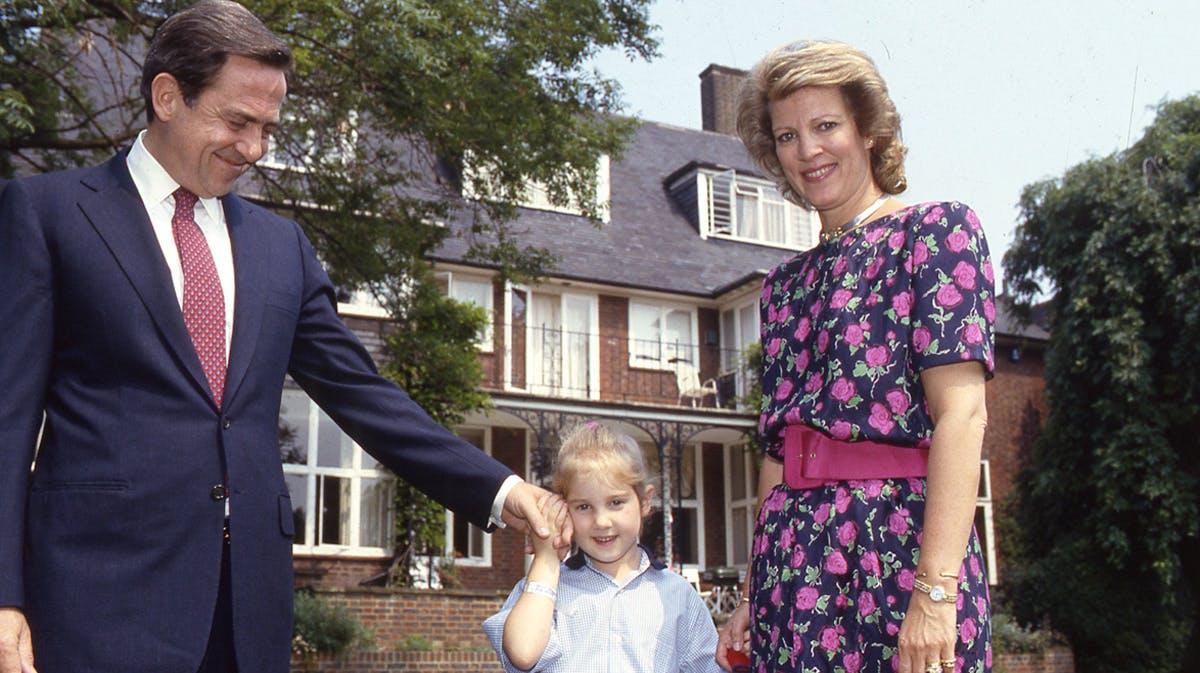 Dronning Anne-Marie og kong Konstantin i haven