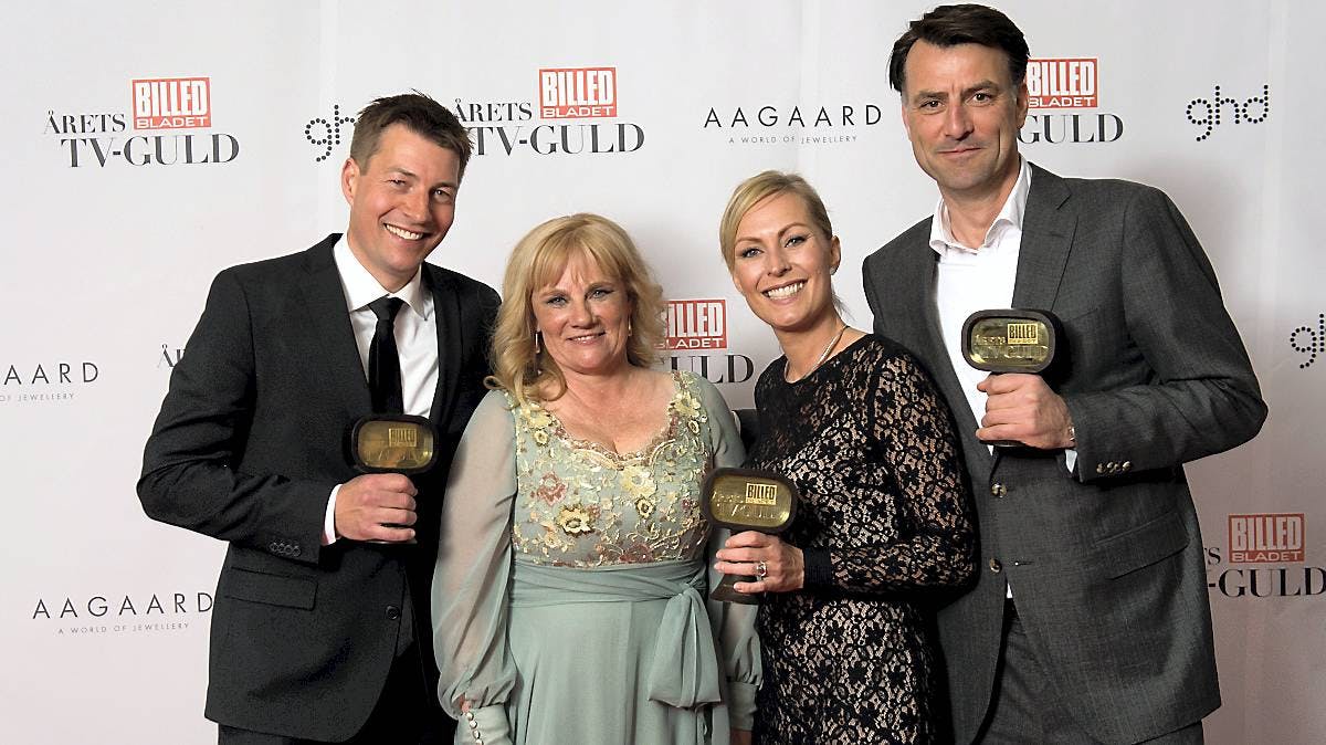 Morten Ankerdal, Annemette Krakau, Cecilie Beck og Mikael Kamber til TV GULD-fest.