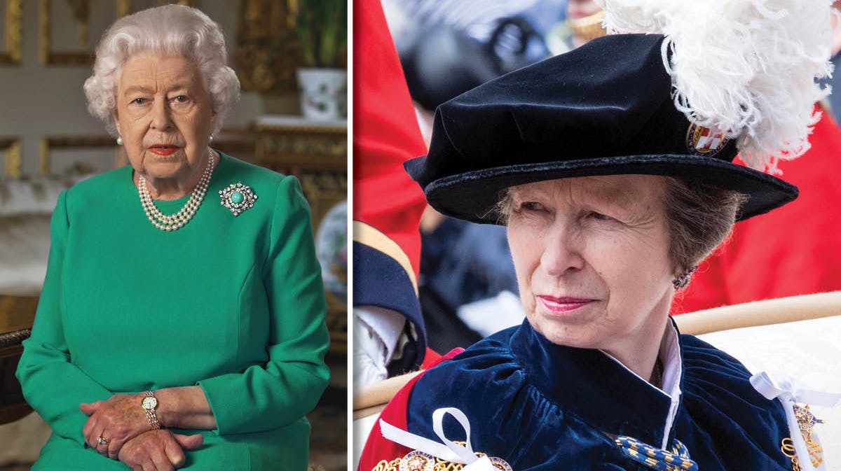 Dronning Elizabeth og prinsesse Anne.