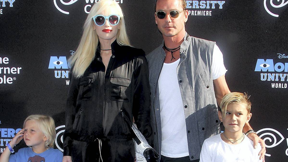 Gwen Stefani og Gavin Rossdale med deres to ældste sønner.