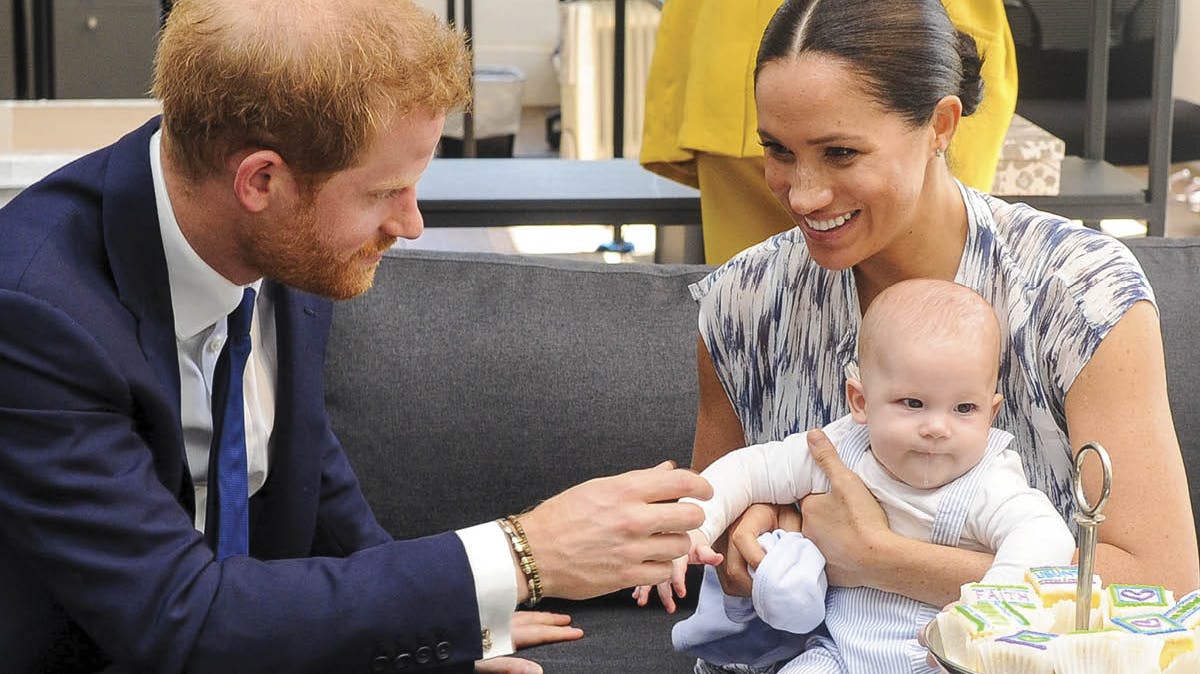 Harry, Meghan og Archie i september 2019.