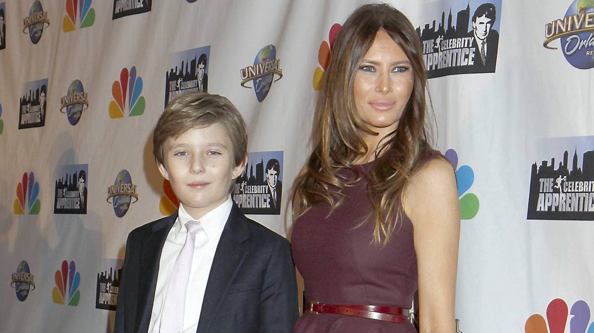 Barron Trump og Melania Trump