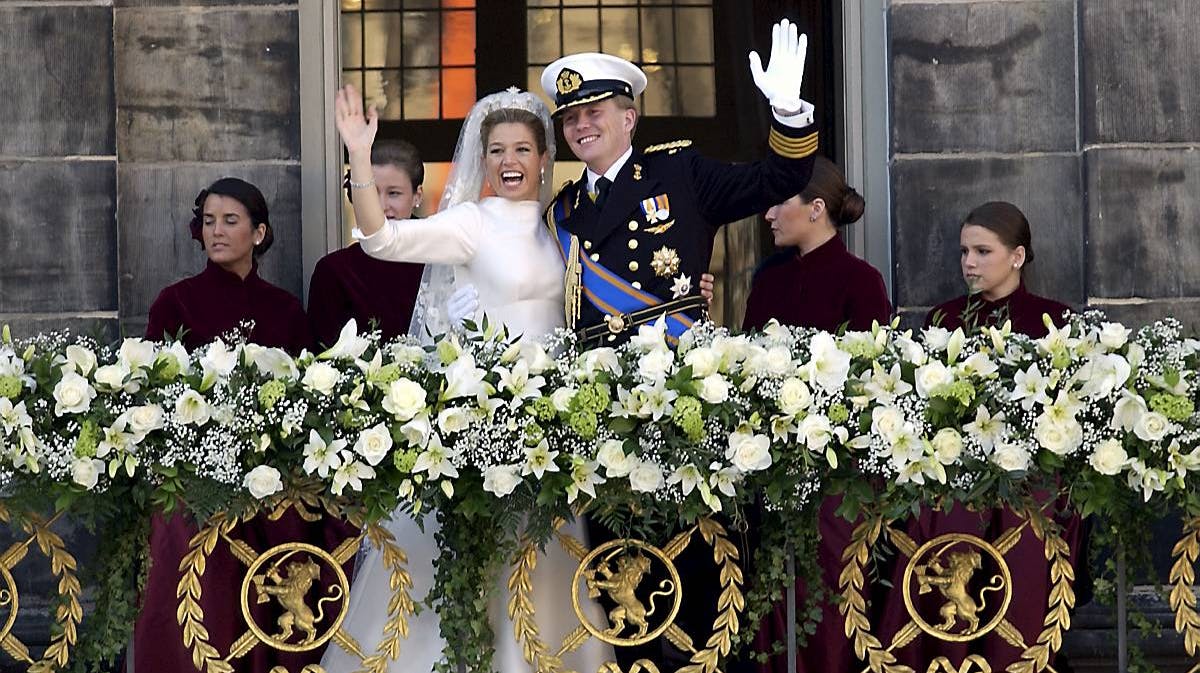 Kong Willem-Alexander og dronning Maximas bryllupsdag 2. februar 2002.