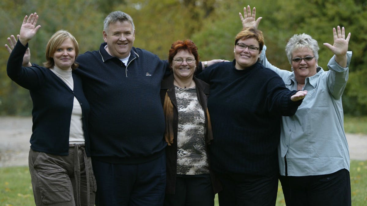 Line, Allan, Nancy, Merethe og Marianne fra "Livet er fedt". 