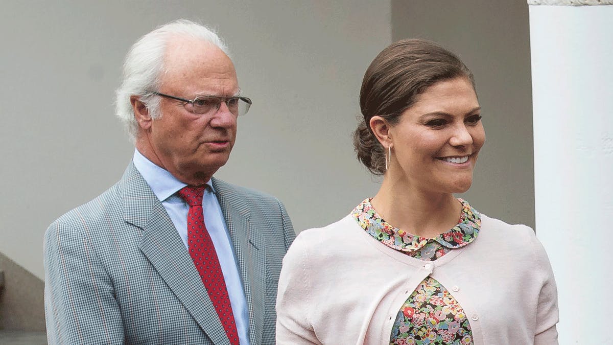Kong Carl Gustaf og kronprinsesse Victoria.